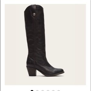 FRYE Black Jackie leather riding boots 7